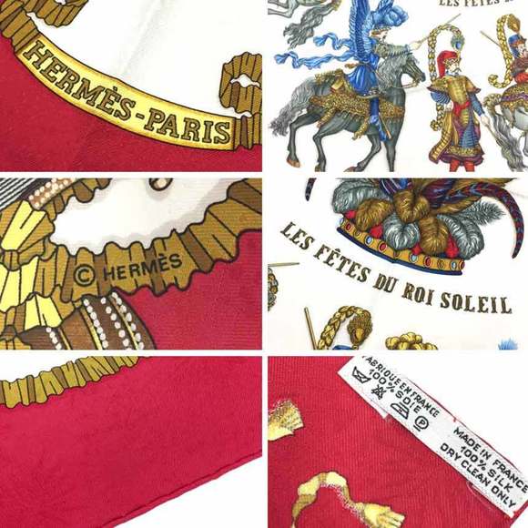 Sale HERMES Scarf Muffler Carré 90 LES FETES DU ROI SOLEIL Sun King's Celebra... - Picture 3 of 3